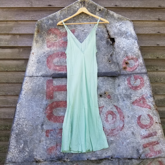 Vintage 60s Mint Green Sleeveless Dress & Slip - Picture 3 of 16